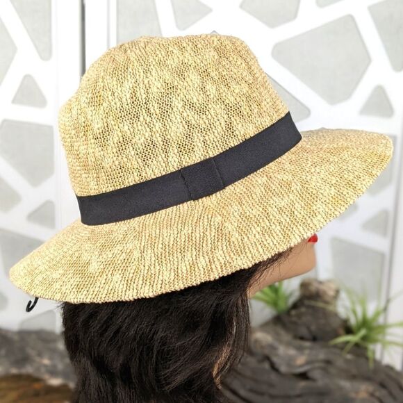 Panama Hat with Faux Suede Band and Adjustable Sweatband - Picture 4 of 12